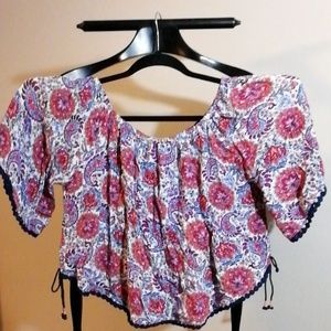 American Rag on shoulder, off shoulder boho top